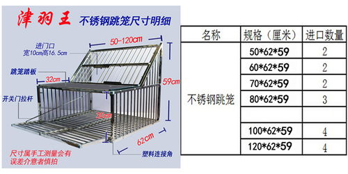津羽王鸽具 不锈钢自动跳笼50 120cm 定时版产品展示